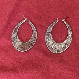 silver tone dangle hoop earrings